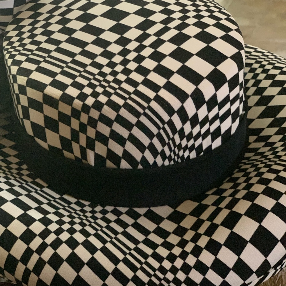 Stylish Black and White Checkered Hat